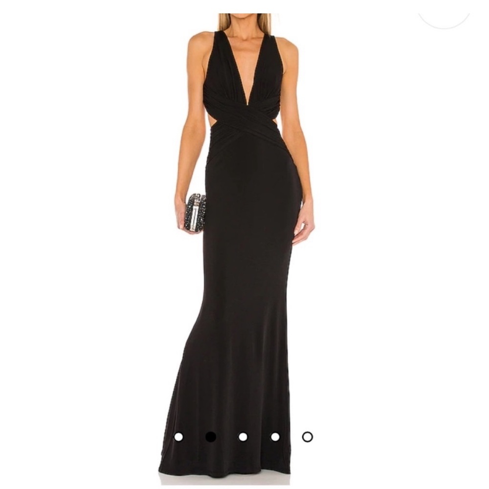 Katie May Black Deep V Maxi Dress